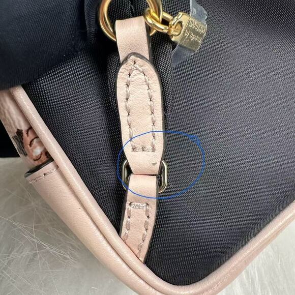 COACH Mini Court Backpack Bag Charm W/ Rosette Print Blush Multi CAA68 Last One! - Picture 3 of 8